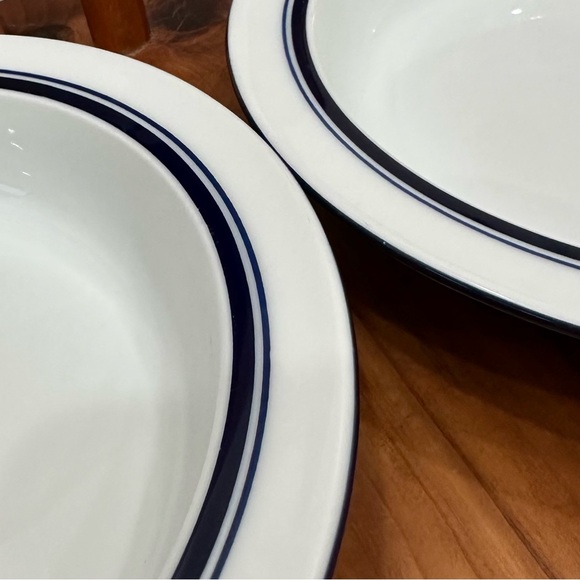 Dansk Classic White Dinnerware with Navy Accents - Picture 3 of 5